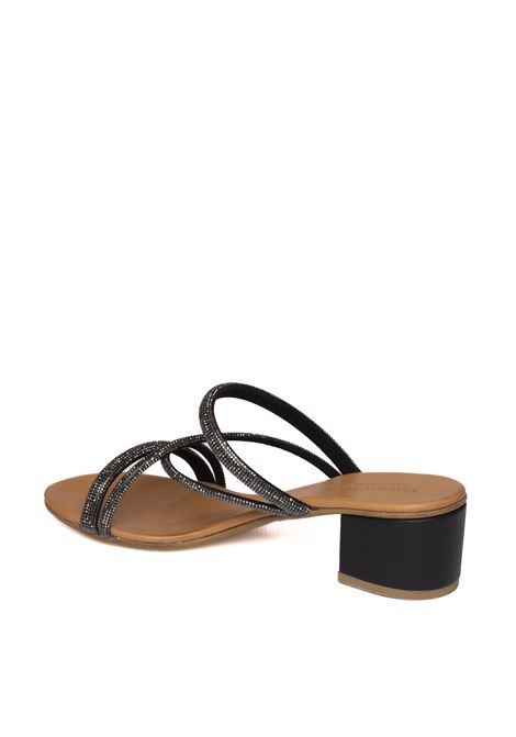 Sandalo strass nero VINCENT VEGA | PS406 STRIPVIT-BLACK